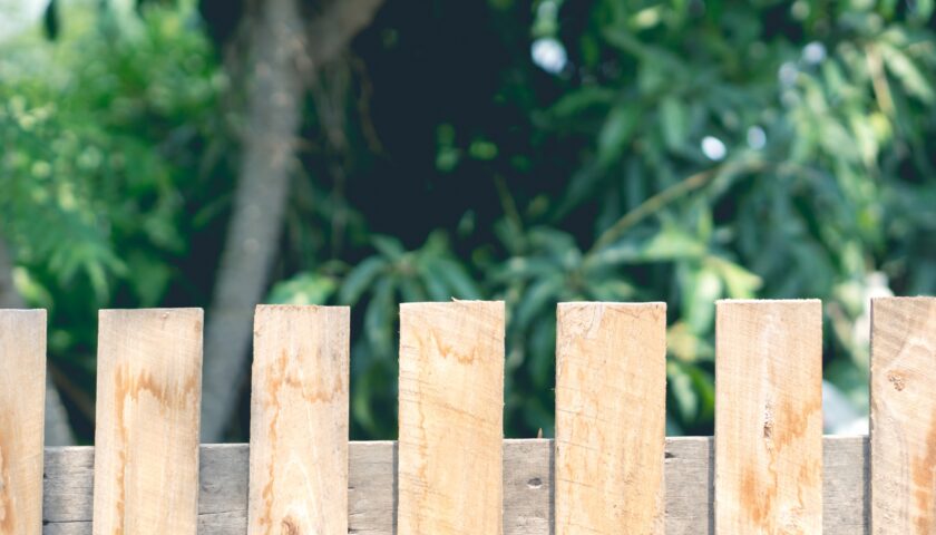 une cloture de jardin en bois