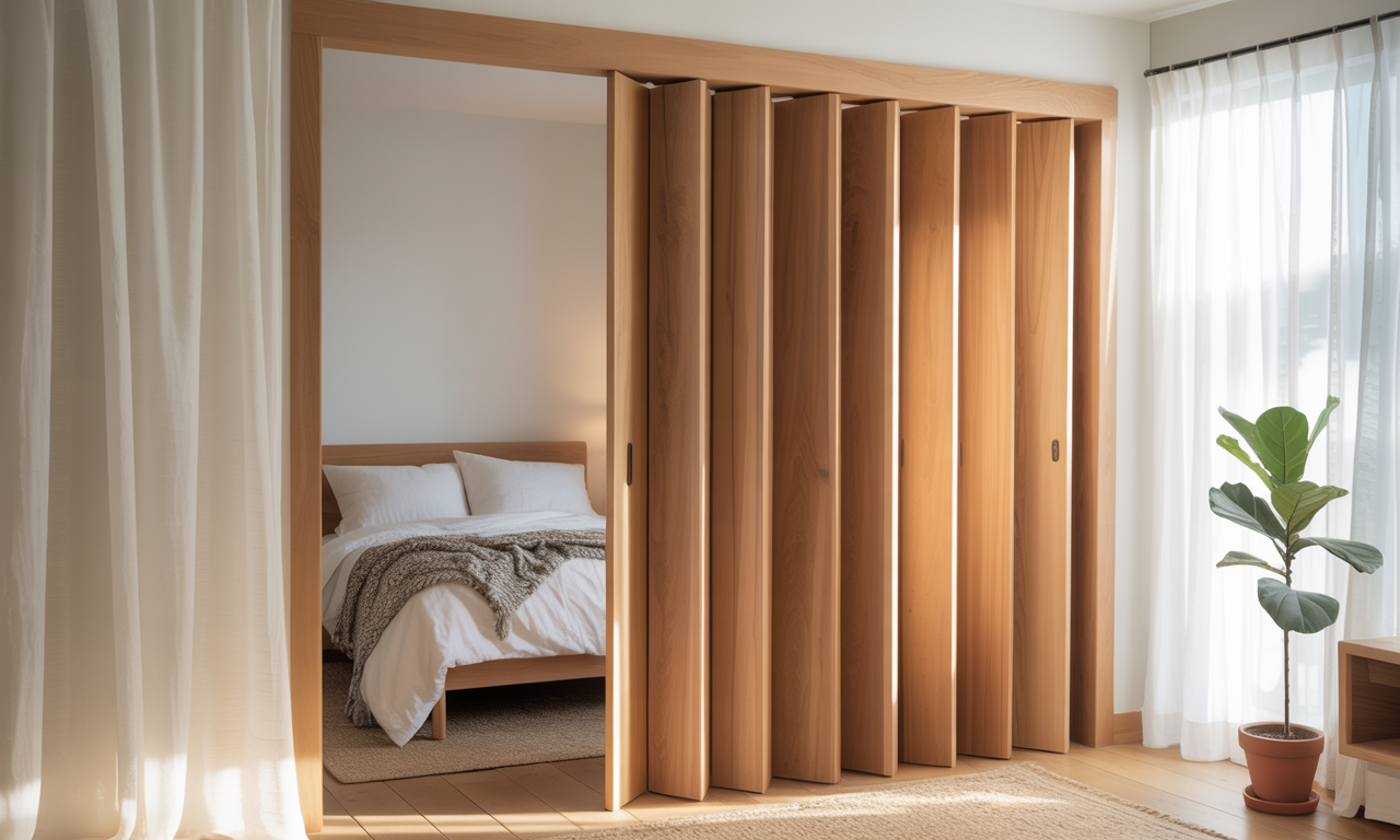 optez pour une porte accordéon en bois, la solution idéale pour gagner de la place tout en apportant une touche naturelle et chaleureuse à votre intérieur. pratique, esthétique et facile à installer.