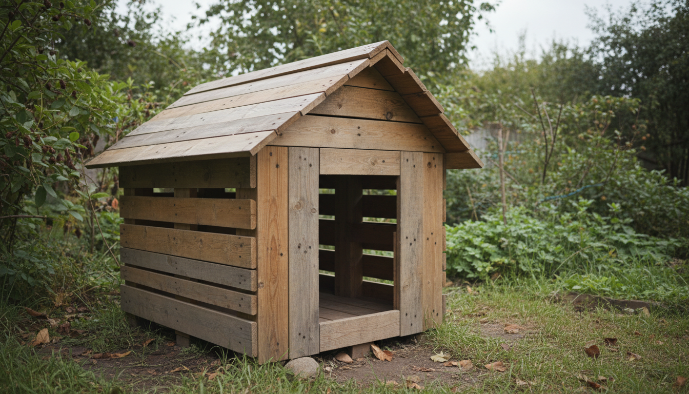 apprenez à fabriquer une niche pour chien unique et écologique en utilisant des palettes recyclées. un projet diy durable, économique et respectueux de l'environnement pour le confort de votre compagnon.