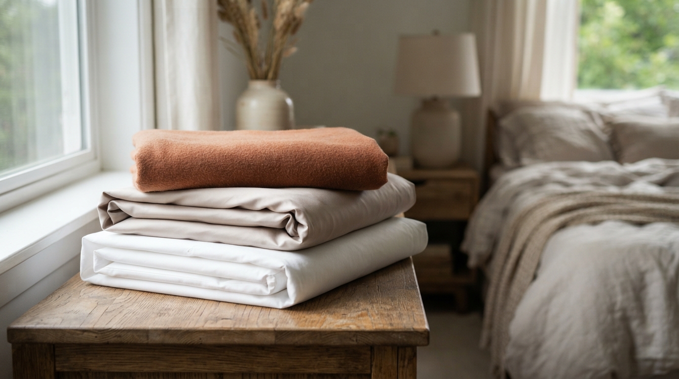 percale fraîche, satin doux ou flanelle chaleureuse : découvrez quelle parure de lit choisir selon la saison, votre confort et vos envies.