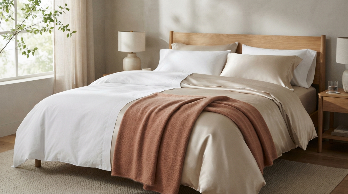 percale, satin ou flanelle : découvrez quelle parure de lit choisir selon la saison, votre confort préféré et vos envies de douceur.